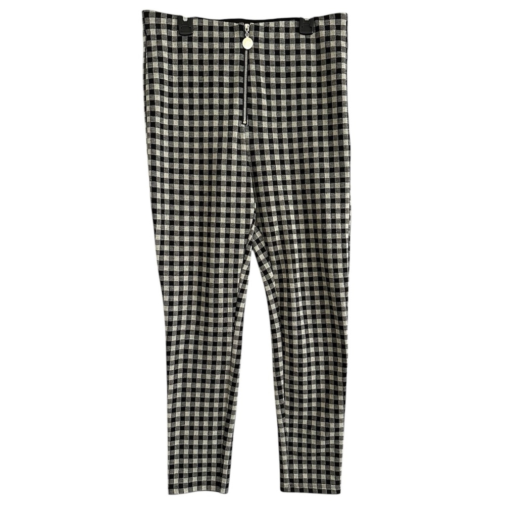 Zara Women’s Pants Leggings Gingham Black White Size L